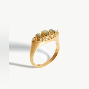 Missoma Harris Reed gold plated sterling Harris Reed Trio Labradorite Ring NWOT